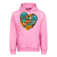 Fuchsia Pink fall pattern heart with sunflower Urban Hoodie - HRA Design Shop