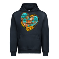 Navy fall pattern heart with sunflower Urban Hoodie - HRA Design Shop