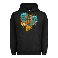 Pigment Black fall pattern heart with sunflower Urban Hoodie - HRA Design Shop