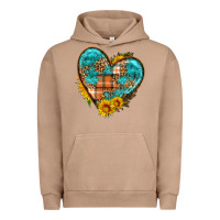 Pigment Burro fall pattern heart with sunflower Urban Hoodie - HRA Design Shop