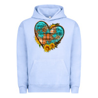 Pigment Grape Ice fall pattern heart with sunflower Urban Hoodie - HRA Design Shop