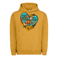 Pigment Peanut Butter fall pattern heart with sunflower Urban Hoodie - HRA Design Shop