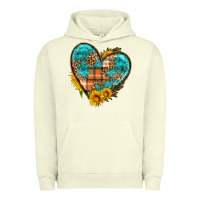 Pigment Pistachio fall pattern heart with sunflower Urban Hoodie - HRA Design Shop