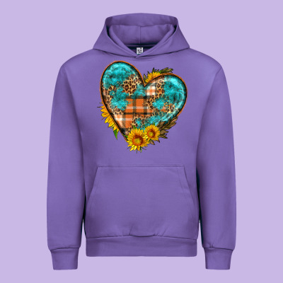 Fall Pattern Heart With Sunflower Urban Hoodie Designed By Hra Design Shop