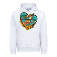 White fall pattern heart with sunflower Urban Hoodie - HRA Design Shop