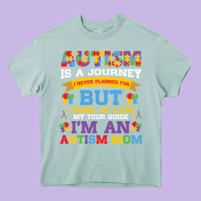 Lil Autism Mom Heavy Core Tee Designed By Cowhidedigitalart