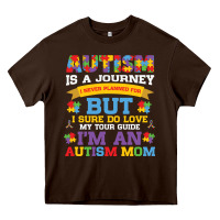 Chocolate Brown lil autism mom Heavy Core Tee - CowhideDigitalArt