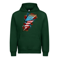 Forest Green American lightning bolt Urban Hoodie - Neo Western
