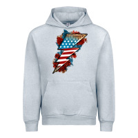 Heather Grey American lightning bolt Urban Hoodie - Neo Western