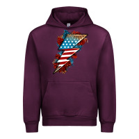 Mauve Wine American lightning bolt Urban Hoodie - Neo Western