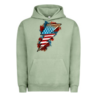 Pigment Oil Green American lightning bolt Urban Hoodie - Neo Western