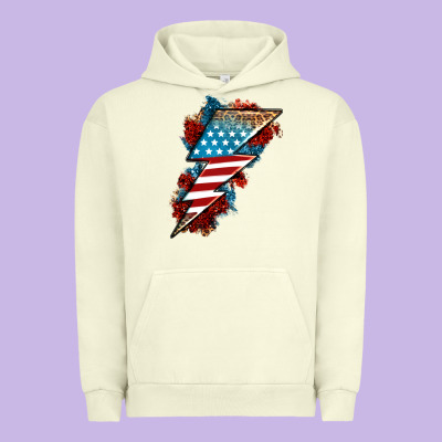 American Lightning Bolt Urban Hoodie Designed By Neo Western