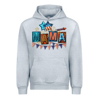 Heather Grey All American Mama 4th of July Urban Hoodie - CowGirlArtShop