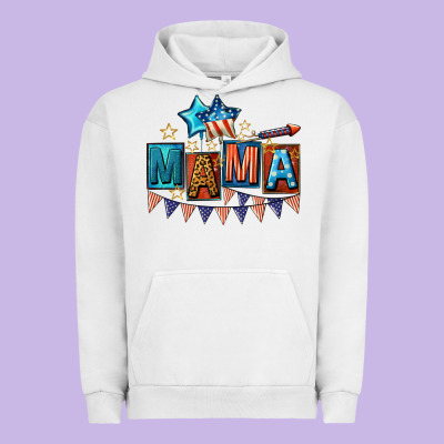 All American Mama 4th Of July Urban Hoodie Designed By Cowgirlartshop
