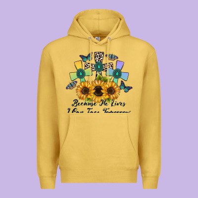 Because He Lives I Can Face Tomorrow Premium Hoodie Designed By Cowhidedigitalart