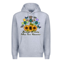 Heather Grey because he lives i can face tomorrow Premium Hoodie - CowhideDigitalArt