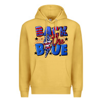 Antique Gold Back the blue with lightning bolt 4th of july Premium Hoodie - CowGirlArtShop