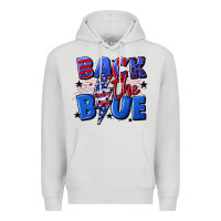 Dove Grey Back the blue with lightning bolt 4th of july Premium Hoodie - CowGirlArtShop
