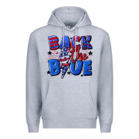 Heather Grey Back the blue with lightning bolt 4th of july Premium Hoodie - CowGirlArtShop