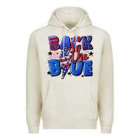 Oatmeal Heather Back the blue with lightning bolt 4th of july Premium Hoodie - CowGirlArtShop