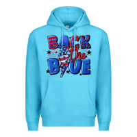 Ocean Blue Back the blue with lightning bolt 4th of july Premium Hoodie - CowGirlArtShop