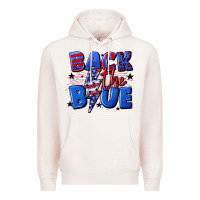 Pale Pink Back the blue with lightning bolt 4th of july Premium Hoodie - CowGirlArtShop
