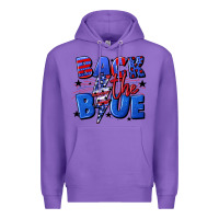 Purple Back the blue with lightning bolt 4th of july Premium Hoodie - CowGirlArtShop