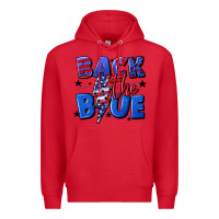 Red Back the blue with lightning bolt 4th of july Premium Hoodie - CowGirlArtShop