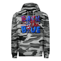 Slate Camo Back the blue with lightning bolt 4th of july Premium Hoodie - CowGirlArtShop