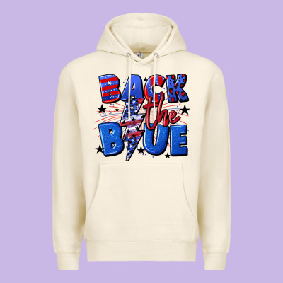 Back The Blue With Lightning Bolt 4th Of July Premium Hoodie Designed By Cowgirlartshop