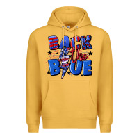Mustard Back the blue with lightning bolt 4th of july Premium Hoodie - CowGirlArtShop