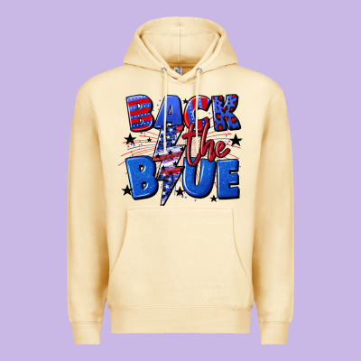 Back The Blue With Lightning Bolt 4th Of July Premium Hoodie Designed By Cowgirlartshop