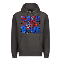 Smoke Back the blue with lightning bolt 4th of july Premium Hoodie - CowGirlArtShop