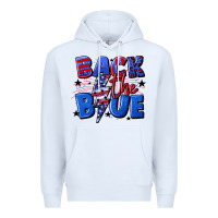 White Back the blue with lightning bolt 4th of july Premium Hoodie - CowGirlArtShop