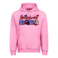 Fuchsia Pink American Mama 4th of july Urban Hoodie - CowGirlArtShop
