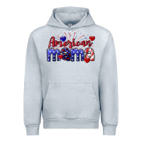 Heather Grey American Mama 4th of july Urban Hoodie - CowGirlArtShop