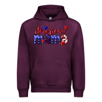 Mauve Wine American Mama 4th of july Urban Hoodie - CowGirlArtShop