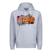 Heather Grey boo Premium Hoodie - CowhideDigitalArt
