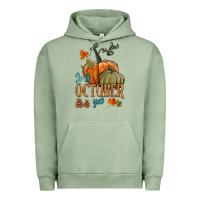 Pigment Oil Green is it october yet Urban Hoodie - HRA Design Shop