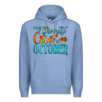 Colony Blue my favorite color is october Premium Hoodie - HRA Design Shop