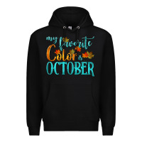 Black my favorite color is october Premium Hoodie - HRA Design Shop