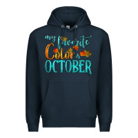 Navy my favorite color is october Premium Hoodie - HRA Design Shop