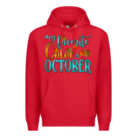 Red my favorite color is october Premium Hoodie - HRA Design Shop