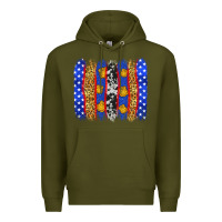 Army Green American police brushstrokes Premium Hoodie - Neo Western
