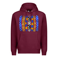 Burgundy American police brushstrokes Premium Hoodie - Neo Western