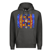 Charcoal Heather American police brushstrokes Premium Hoodie - Neo Western