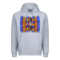 Heather Grey American police brushstrokes Premium Hoodie - Neo Western