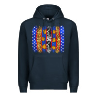 Navy American police brushstrokes Premium Hoodie - Neo Western