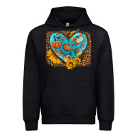 Black fall pattern heart with leopard background Urban Hoodie - HRA Design Shop