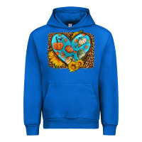 Cobalt fall pattern heart with leopard background Urban Hoodie - HRA Design Shop